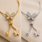 Butterfly Flower Stainless Steel Bracelet