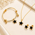 Black Star & Heart Necklace Set