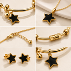Black Star & Heart Necklace Set