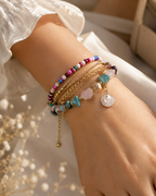 Multilayer Beaded Charm Bracelet
