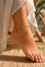 18K Gold Plated Stainless Steel Minimalist Anklet – Golden Blade