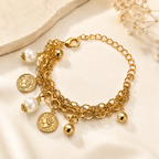 Elegant Gold Charm Layered Bracelet for Women