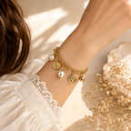 Elegant Gold Charm Layered Bracelet for Women