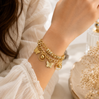 Golden Butterfly Charm Layered Bracelet