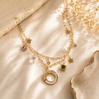 Golden Star & Crystal Layered Bracelet