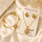 Elegant Gold Butterfly Crystal Jewelry Set for Women