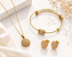 Elegant Gold Butterfly Crystal Jewelry Set for Women