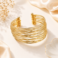 Gold Layered Cuff Bracelet for Women