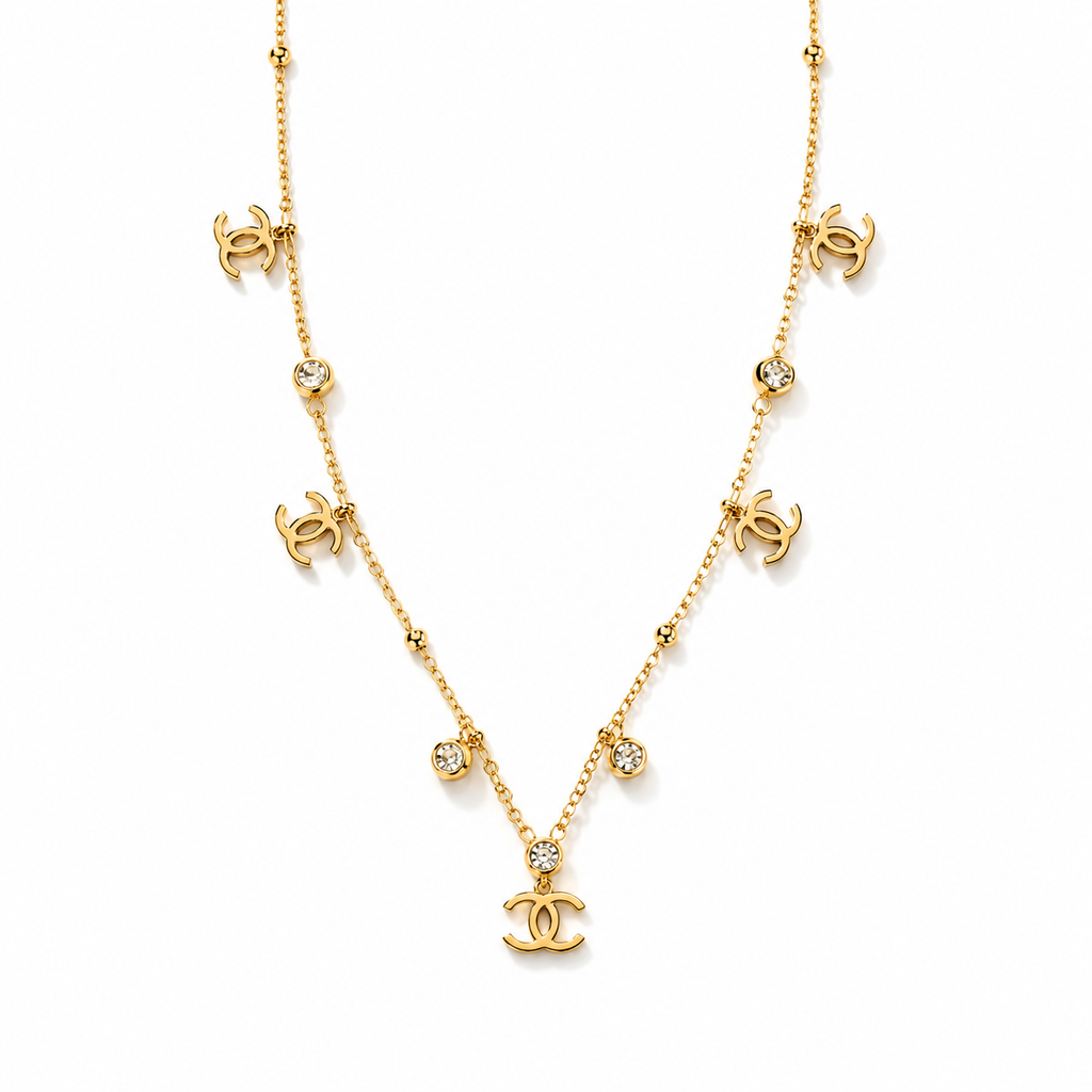 Gold-Tone Double C Charm Necklace for Women