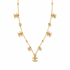 Gold-Tone Double C Charm Necklace for Women