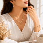 Diamond-Cut Gold Vine Crystal Jewelry Set for Women
