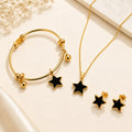 Black Star & Heart Necklace Set