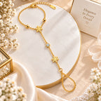 Elegant Gold Snowflake Crystal Hand Chain Bracelet