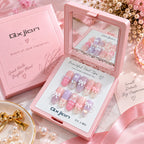 Premium Pink & Lavender Bow Press-On Nails | Cute False Nail Set