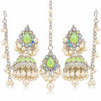 Elegant Green Pearl Jhumka Bridal Jewelry Set