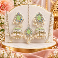 Elegant Green Pearl Jhumka Bridal Jewelry Set