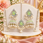 Elegant Green Pearl Jhumka Bridal Jewelry Set